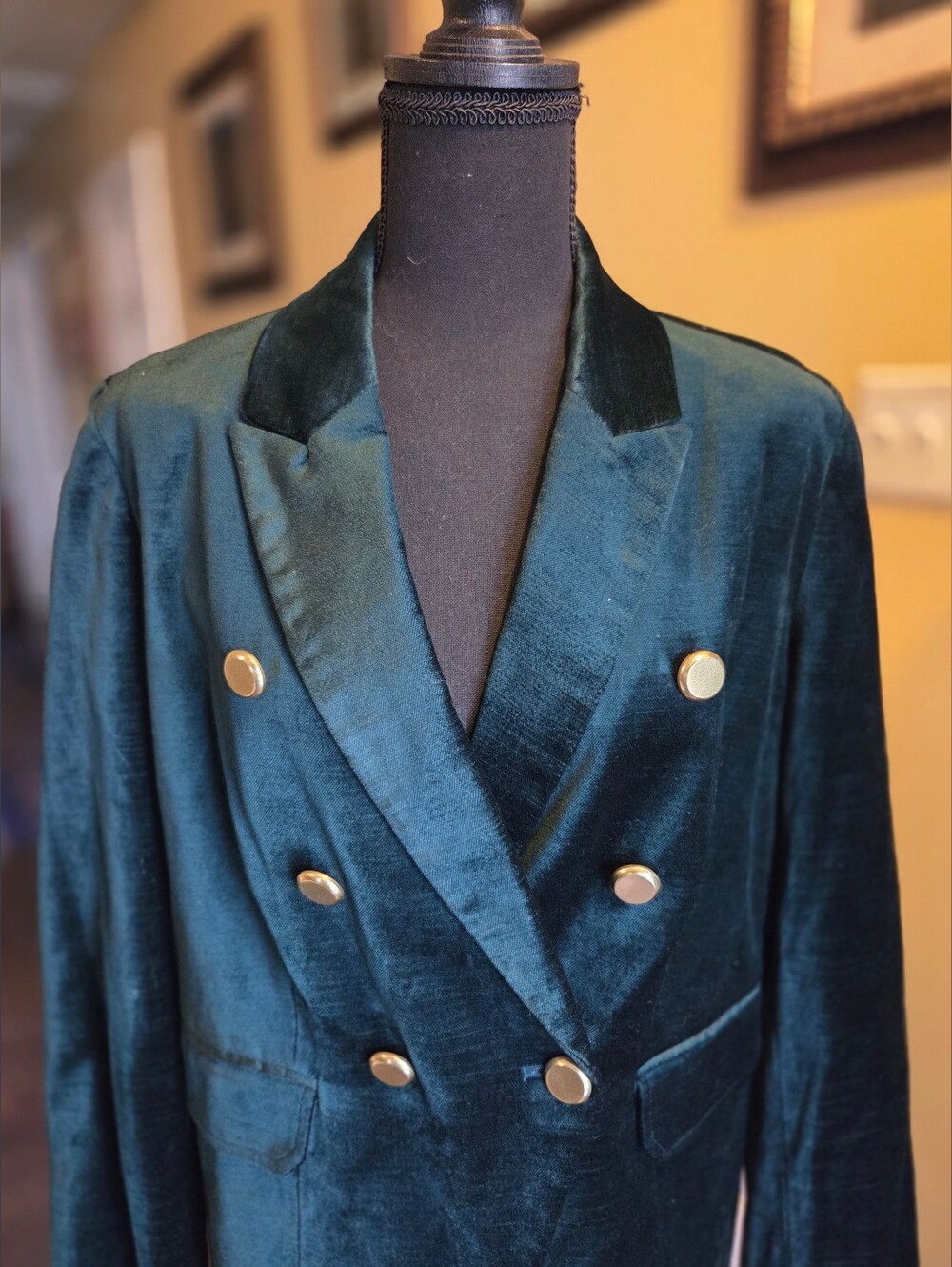 Chicos Velvet Double-Breasted Vintage Blazer | Size Large - Picture 4 of 6